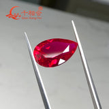 5# Red Corundum Pear Shape Loose Gem Stone
