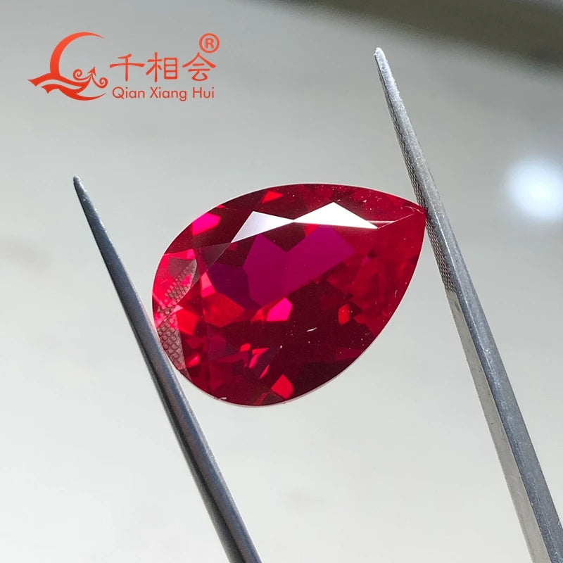 5# Red Corundum Pear Shape Loose Gem Stone