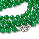 Green Malay Jasper Necklace, Family Health Prayer, 8mm 2-Row Semi-Precious