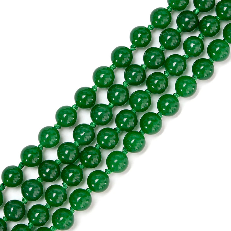 Green Malay Jasper Necklace, Family Health Prayer, 8mm 2-Row Semi-Precious