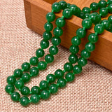 Green Malay Jasper Necklace, Family Health Prayer, 8mm 2-Row Semi-Precious