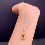 Natural Diopside Necklace, 925 Silver Party Jewelry
