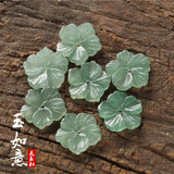 Natural Jade Handcarved Flower DIY Jade Bracelets Necklace Jade Accessories