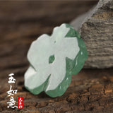 Natural Jade Handcarved Flower DIY Jade Bracelets Necklace Jade Accessories