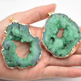 Druzy Quartz Crystal Pendant Necklace Charm Jewelry 6pcs/lot