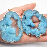 Druzy Quartz Crystal Pendant Necklace Charm Jewelry 6pcs/lot