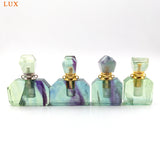Fluorite Gemstone Perfume Bottle Pendant Necklace