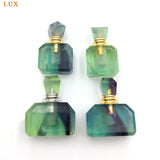 Fluorite Gemstone Perfume Bottle Pendant Necklace