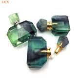 Fluorite Gemstone Perfume Bottle Pendant Necklace