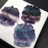 Fluorite Fox Pendant Nine-Tailed Fox Fairy Vision Crystal Jewelry
