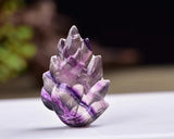 Fluorite Fox Pendant Nine-Tailed Fox Crystal Necklace