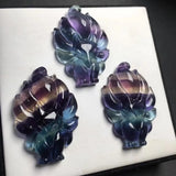 Fluorite Fox Pendant Necklace Nine-Tailed Fox Crystal Ornaments