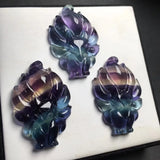 Fluorite Fox Pendant Fox Fairy Necklace Nine-Tailed Fox Crystal Ornaments