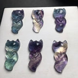 Fluorite Nine-Tailed Fox Pendant Necklace Fox Fairy Peach Blossom