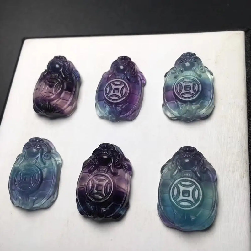 Fluorite Tortoise Pendant Small Size 25*17mm