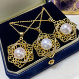 Aurora Pearl Mountain Camellia Women 18KGP Pendant Necklace