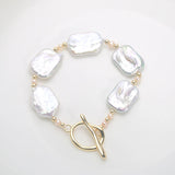 Baroque Pearl Bracelet Square Pearls 14k Filled OT Buckle Bracelet 16-18cm HI
