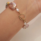 Baroque Pearl Bracelet Square Pearls 14k Filled OT Buckle Bracelet 16-18cm HI