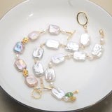 Baroque Pearl Bracelet Square Pearls 14k Filled OT Buckle Bracelet 16-18cm HI