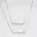 Baroque Silver Pearl Pendant Necklace S925 Sterling Silver