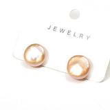 Freshwater Pearl Earrings Baroque Disc Shape Women's Jewelry Wedding Gift