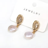 Baroque Round Freshwater Pearl Earrings for Women