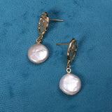 Baroque Round Freshwater Pearl Earrings for Women