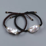 Baroque Pearl Couple Rope Bracelet for Women