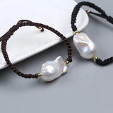 Baroque Pearl Couple Rope Bracelet for Women