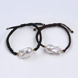 Baroque Pearl Couple Rope Bracelet for Women