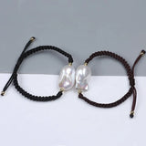 Baroque Pearl Couple Rope Bracelet for Women