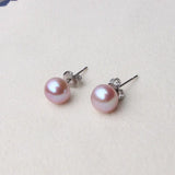 Pink Purple Freshwater Pearl 925 Silver Stud Earrings