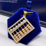 Freshwater Pearl 14K Ethnic Abacus Pendant Women's Jewelry