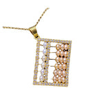 Freshwater Pearl 14K Ethnic Abacus Pendant Women's Jewelry