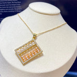 Freshwater Pearl 14K Ethnic Abacus Pendant Women's Jewelry