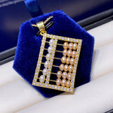 Freshwater Pearl 14K Ethnic Abacus Pendant Women's Jewelry