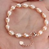 Freshwater Pearl Bracelet for Women - Adjustable Rice Beads Bracelet