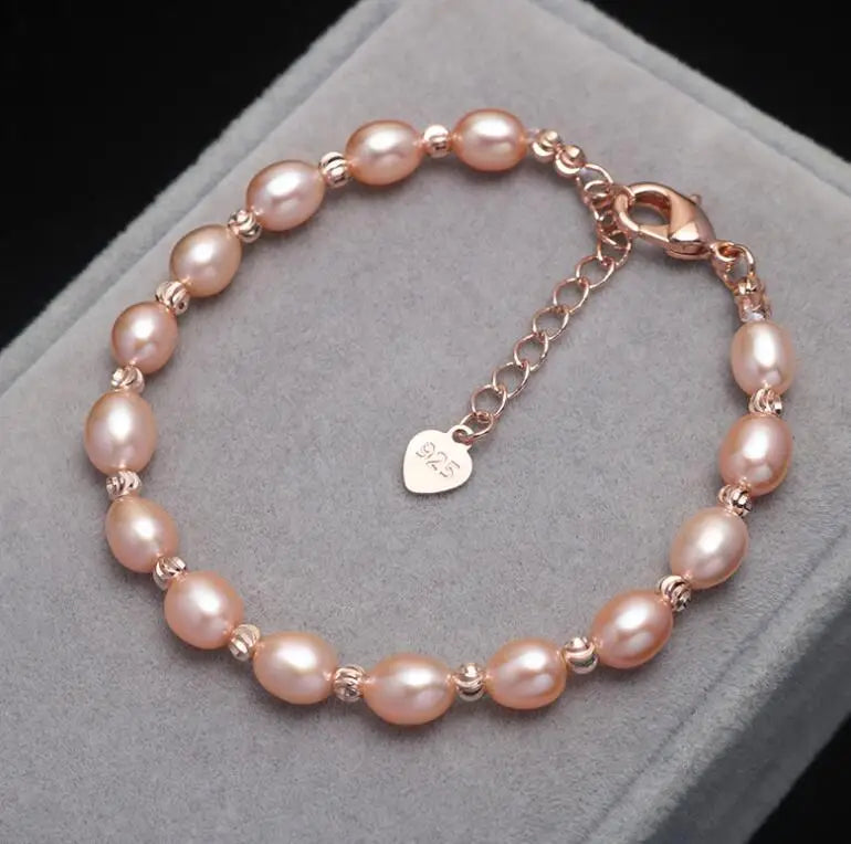 Freshwater Pearl Bracelet for Women - Adjustable Rice Beads Bracelet