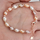 Freshwater Pearl Bracelet for Women - Adjustable Rice Beads Bracelet