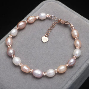 Freshwater Pearl Bracelet for Women - Adjustable Rice Beads Bracelet