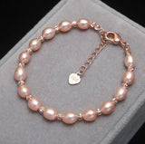 Freshwater Pearl Bracelet for Women - Adjustable Rice Beads Bracelet