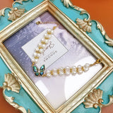 Freshwater Pearl Bracelet Women's Abalone Shell Butterfly Jewelry
