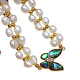 Freshwater Pearl Bracelet Women's Abalone Shell Butterfly Jewelry