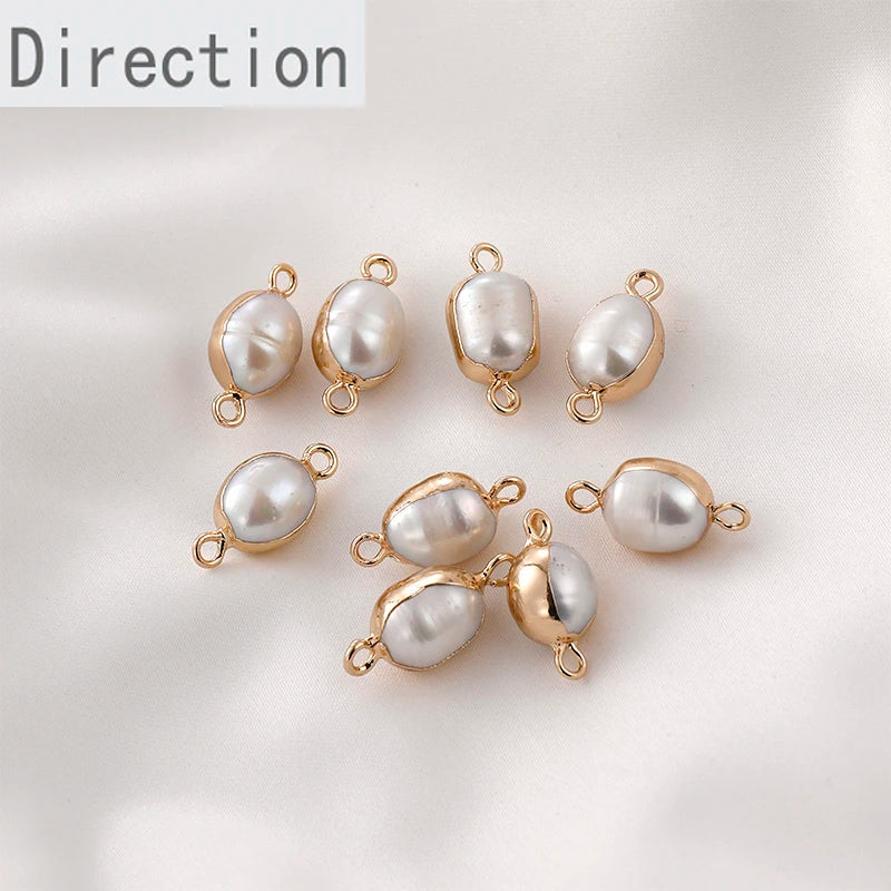 Freshwater Pearl Egg-Shaped Double Bag Pendant DIY Accessories