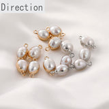 Freshwater Pearl Egg-Shaped Double Bag Pendant DIY Accessories