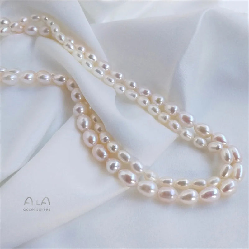 Freshwater Pearl Rice Shape Beads DIY Bracelet Necklace Accessories