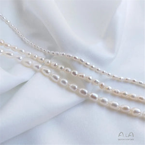 Freshwater Pearl Rice Shape Beads DIY Bracelet Necklace Accessories