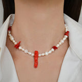 Baroque Freshwater Pearls Natural Stone Necklace