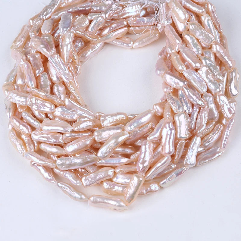 Freshwater Biwa Pearls Strand Natural White Loose Beads