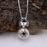 Freshwater Pearl Pendant Necklace 925 Sterling Silver Chain 8.5mm